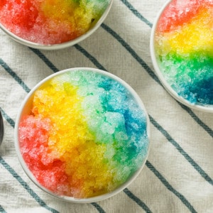 Sweet Homemade Shaved Rainbow Hawaiian Ice