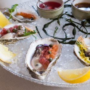 Tasty oysters on a plate