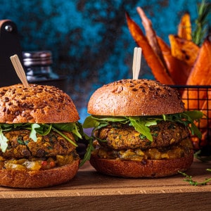 Vegan lentil burger