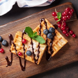 Waffles and berries