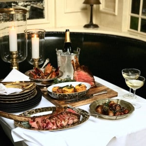 Prime rib holiday dinner.