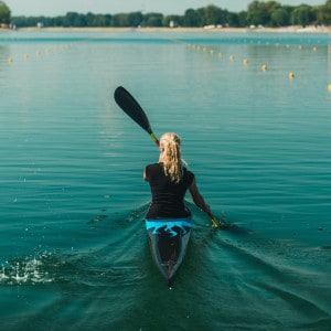 Kayak - female kayaker, training